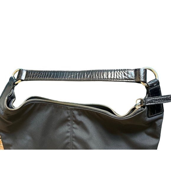 RL RALPH LAUREN Black Nylon Hobo Tote Bag - Picture 8 of 14